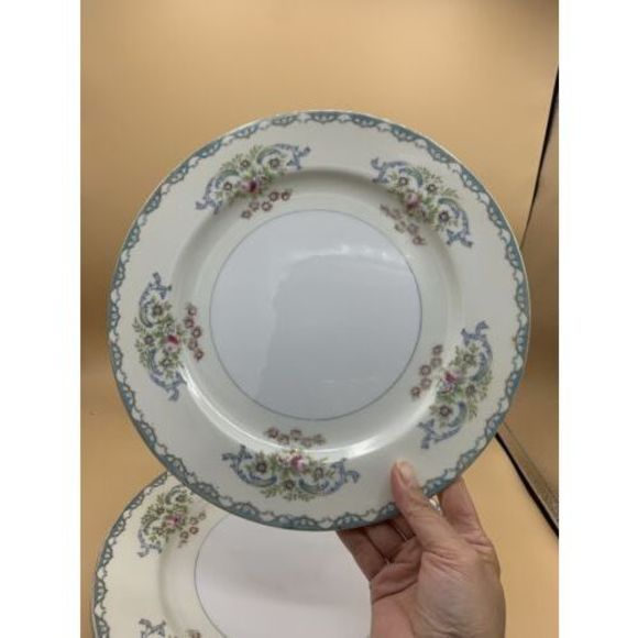 Mikado China 1938 Green Traditional 10" Dinner Plates set Of 6, Made in Japan - Picture 2 of 6